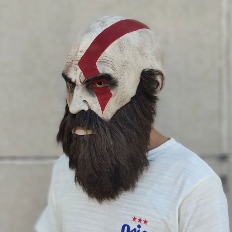 Бог войны 4 Кратос маска хоррор латексные маски шлем страшная для Хэллоуина