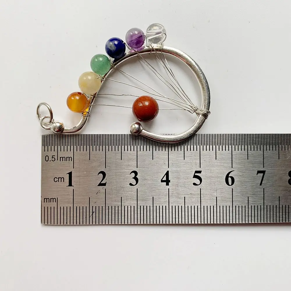 7 Чакр Исцеляющие хрустальные камни натуральная медная проволока бусины ручной