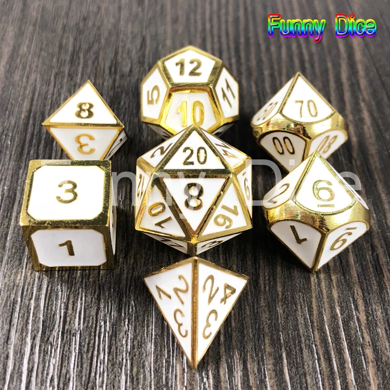 Новый металлический набор 6 цветов 7 игральных костей D4 D6 D8 D10 D % D12 D20 и