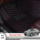 Автомобильные коврики для Chevrolet New Sail 3 2015 2016 2017 2018 2019 автомобильные аксессуары для интерьера Кожаные накладки для ног
