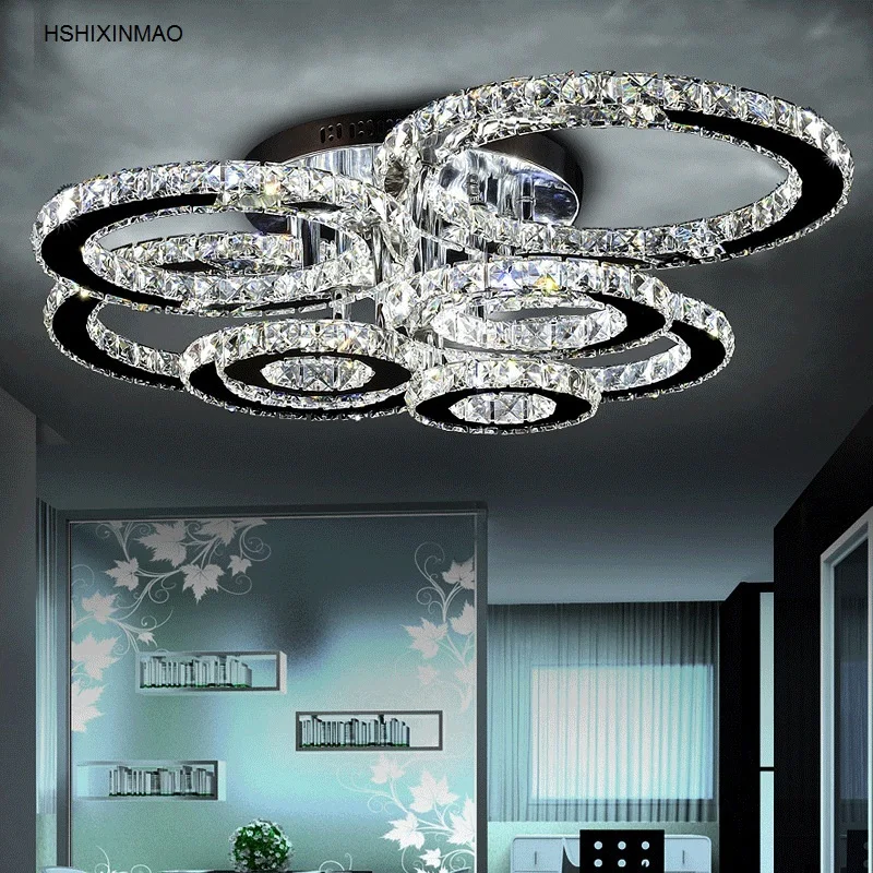 Кристальные современные светодиодные потолочные лампы для гостиной спальни