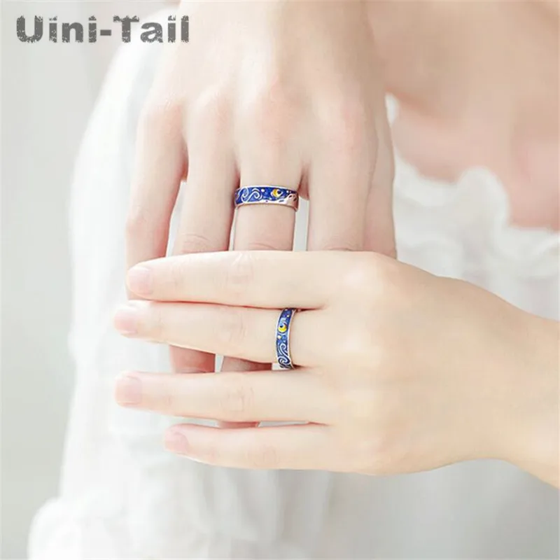 Женское кольцо с синей звездой из тибетского серебра 925 пробы | Украшения и