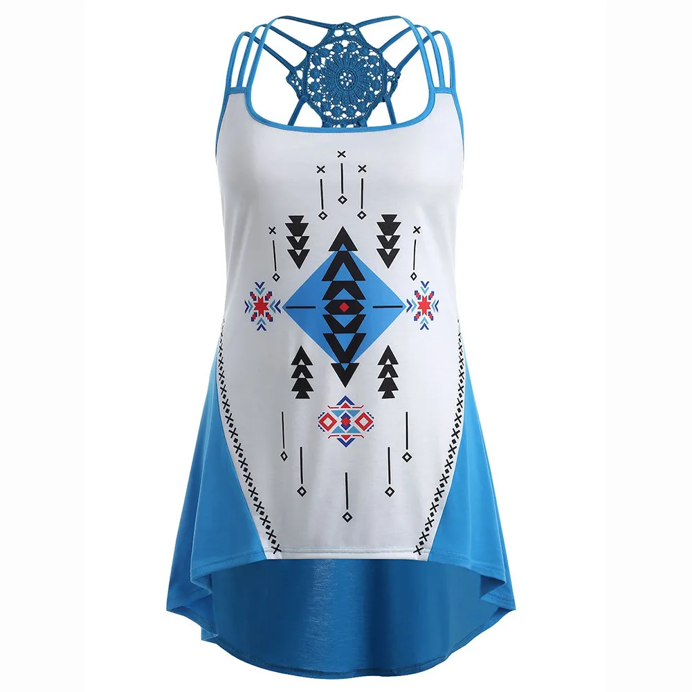 Женская футболка без рукавов с геометрическим принтом в Корейском стиле большие