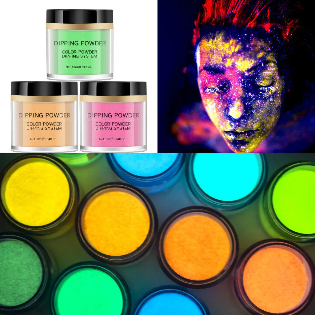 12colors/set Neon Pigment Nail Powder Dust Ombre Glitter Gradient Iridescent Acrylic Art DecorationG723 | Красота и здоровье
