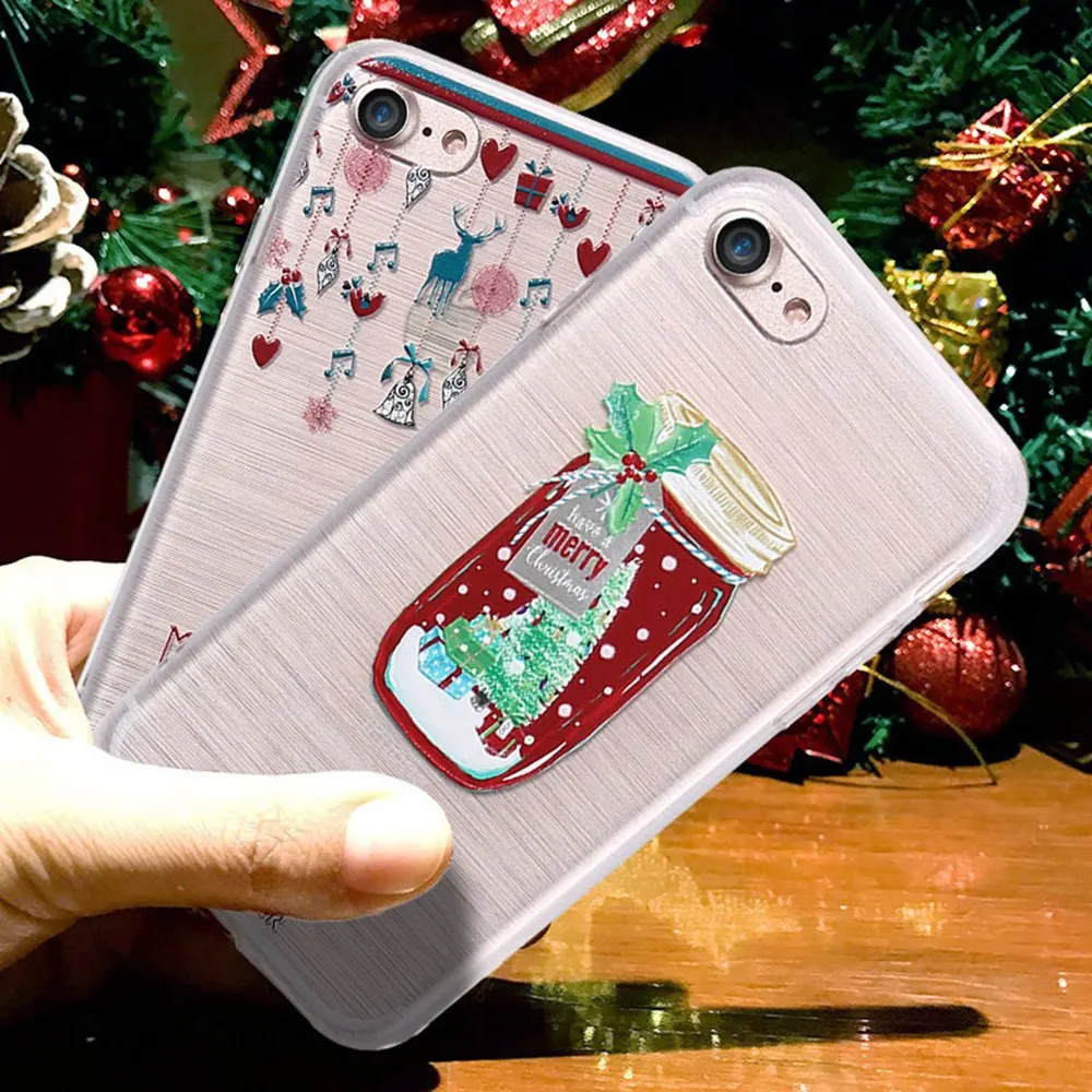 чехол на айфон xr 7 плюс зима CASEIER 3D чехлы XS Max XR случае Рождество X 6 6s 8 Plus 5 5S SE