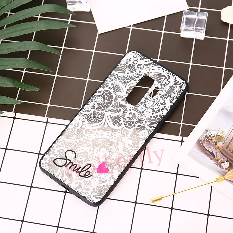 Рельеф кружева чехол для samsung Galaxy S8 S9 A8 A6 плюс J8 A3 A5 A7 J3 J5 Prime J7 S6 S7 край на Note 9 8 со смайликами, чехол