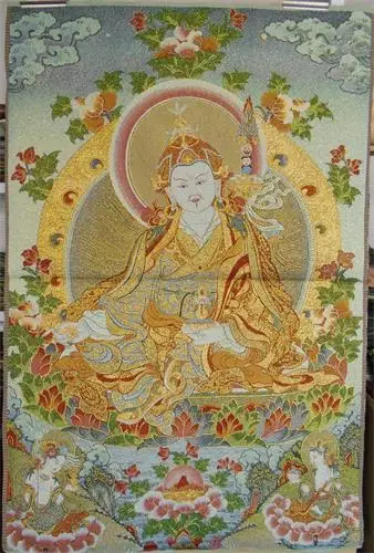 Взрыв Танга Будда парча с шелковой вышивкой картина Будда статуя Padmasambhava