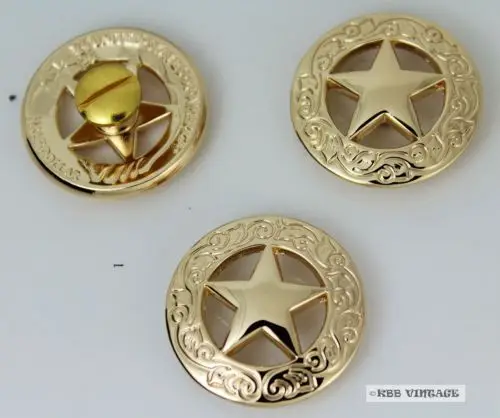 (KB202) 10 шт. 1-1/8 дюйма окончо из металла Западный Техас звезда Saddlery кожевенное