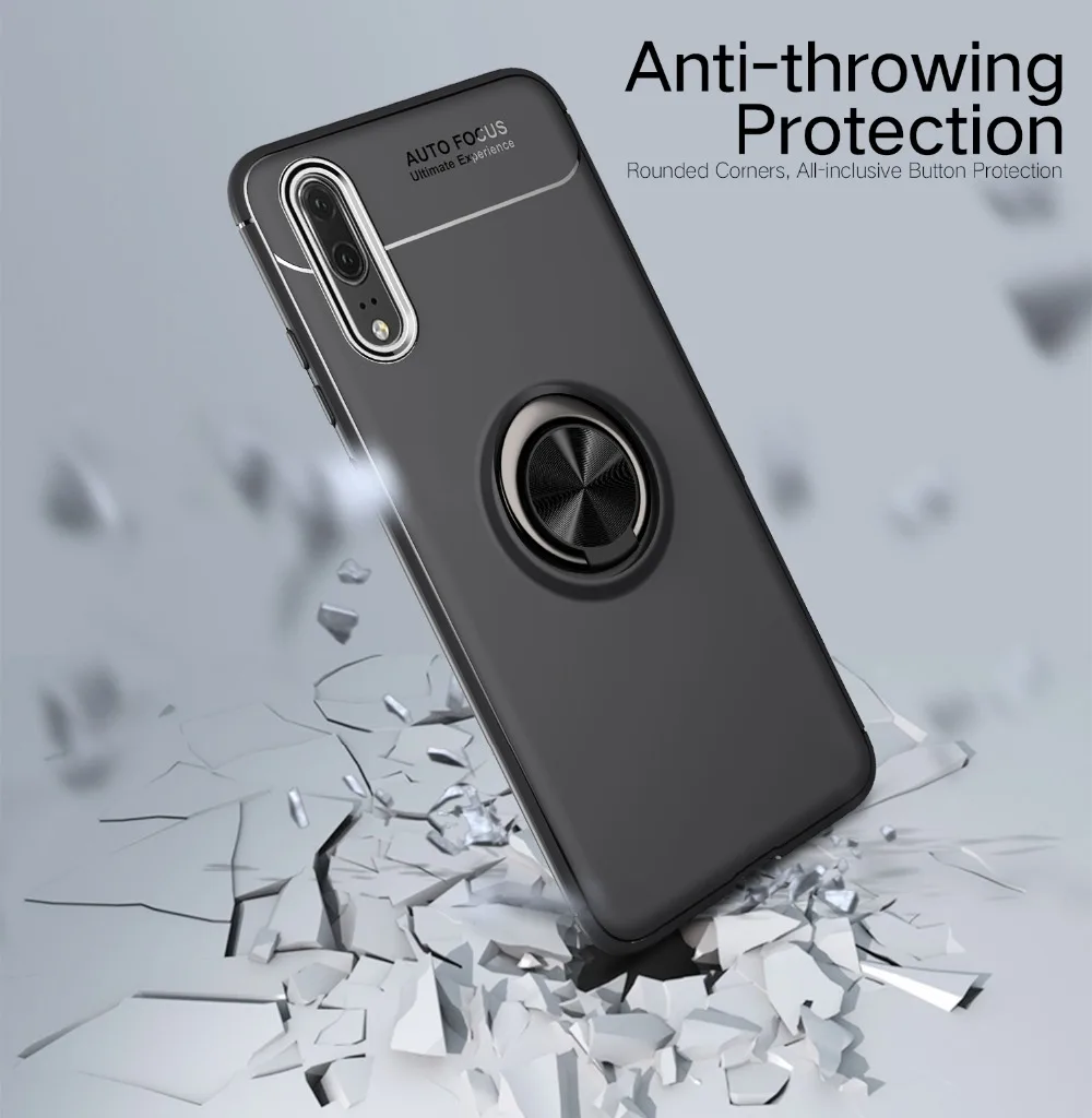 Чехол для Huawei P20 магнитный автомобильный держатель чехол lite 360 вращающееся кольцо