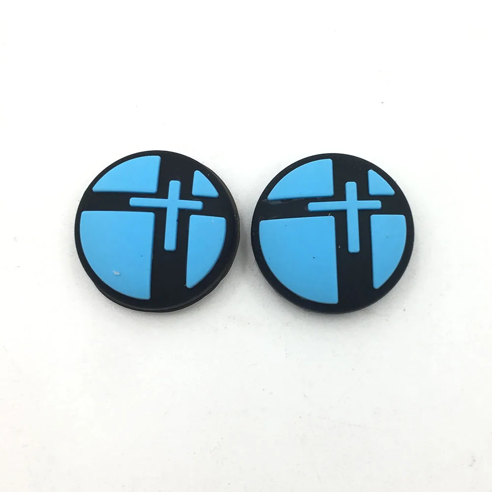 Blue Cross 1 пара = 2 шт для Joy Con силиконовый джойстик для пальца ручка чехол аналоговые колпачки для nintendo Switch NS Joy-Con контроллер - Цвет: Blue Cross