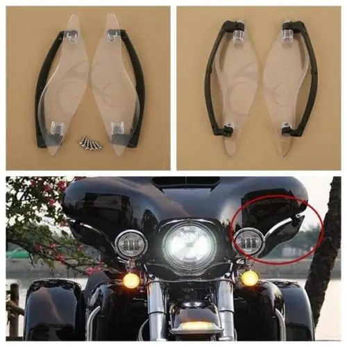 Прозрачные Боковые Крылья Лобовое стекло дефлекторы воздуха для Harley Davidson Touring