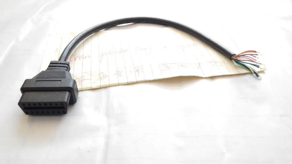 FINETRIP цена 1 шт. OBD II OBDII OBD2 гнездовой разъем 16pin для открытого конца кабеля 16 pin адаптер