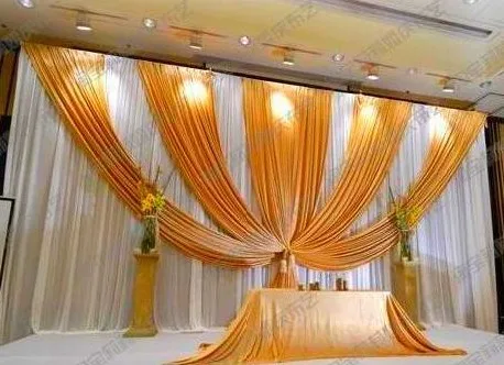 

DHL Free 3m*6m Ice Silk Drape Curtain Wedding Backdrop Decoration with Swag Party Stage Celebration Favors 20ft (w) x 10ft (h)