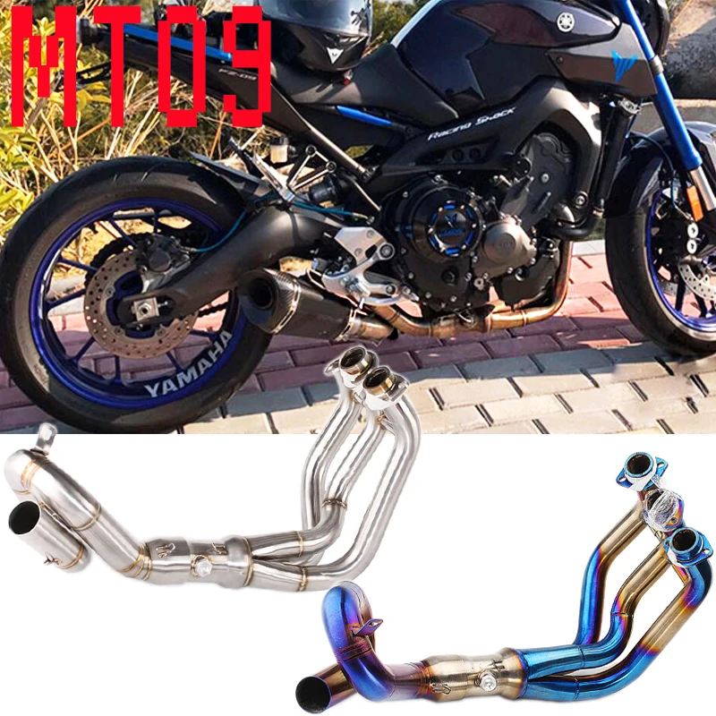 MT-09 FZ-09 Full Exhaust Motorcycle System Link Circle Blue Pipe 51mm For Yamaha 2014 2015 2016 2017 2018 Year XSR900 FZ09 MT09