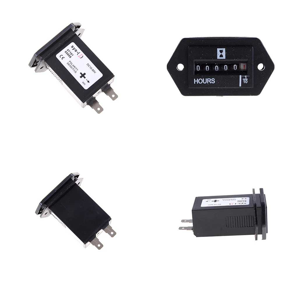 JETTING 1PCS New Generator Sealed Hour Meter Counter Tractor Truck Hourmeter Rectangle DC 12V-36V for Boats Trucks Tractors Cars |
