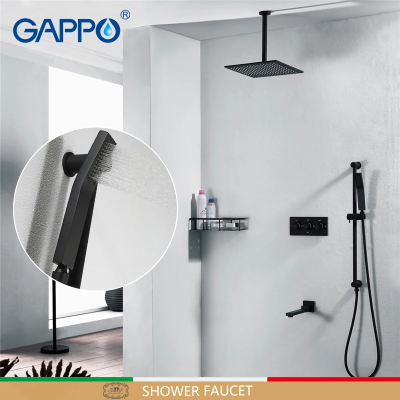 

Смеситель для душа GAPPO, черный кран для ванной комнаты, набор для ванны