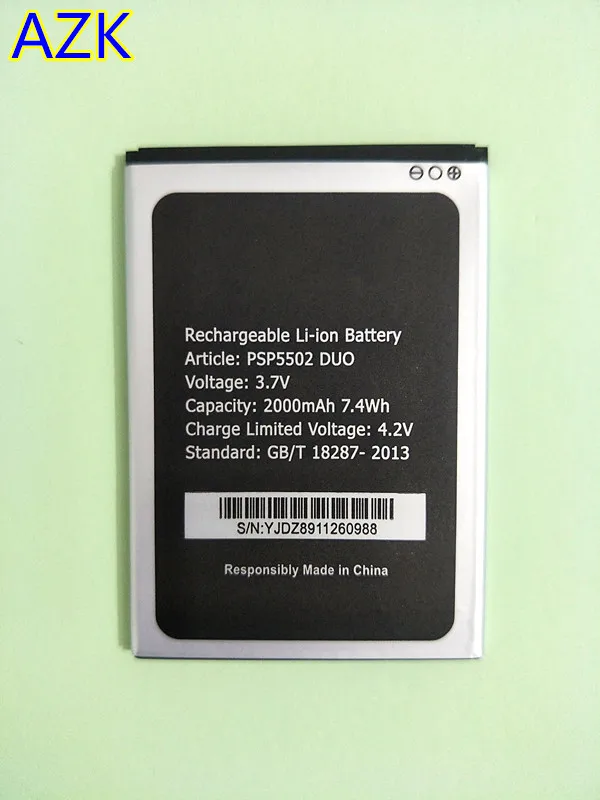 Аккумулятор PSP5502 duo 3 7 в 2000 мА · ч для Prestigio Muze A5 PSP3507 DUO Wize N3 | Мобильные телефоны и