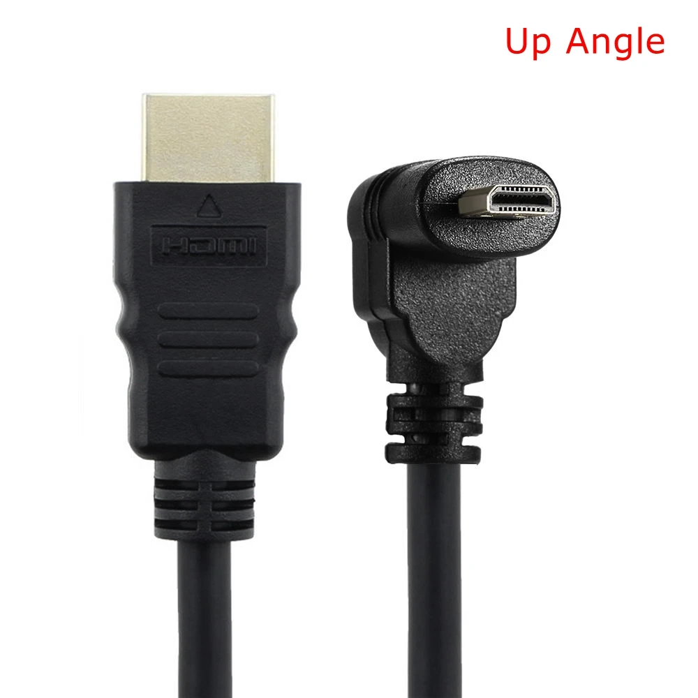 50 см правый и левый вверх вниз Угловой 90 градусов микро HDMI к Мужской HDTV кабель 0 5 м