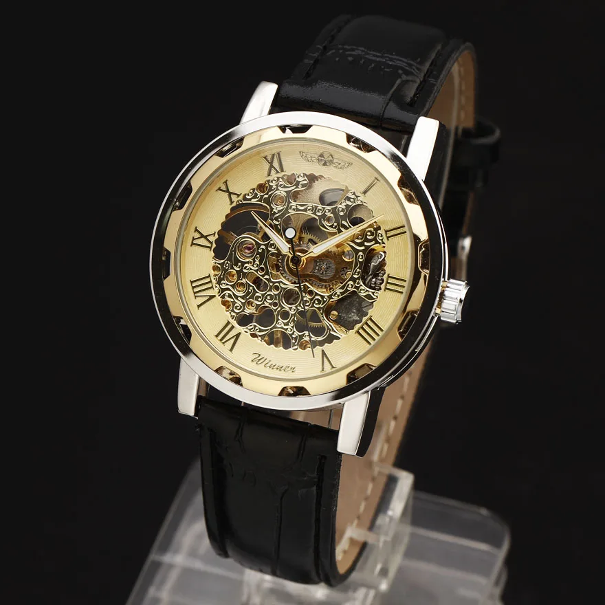 2016 Топ бренд Winner роскошный кожаный ремешок чехол передач Римский индекс