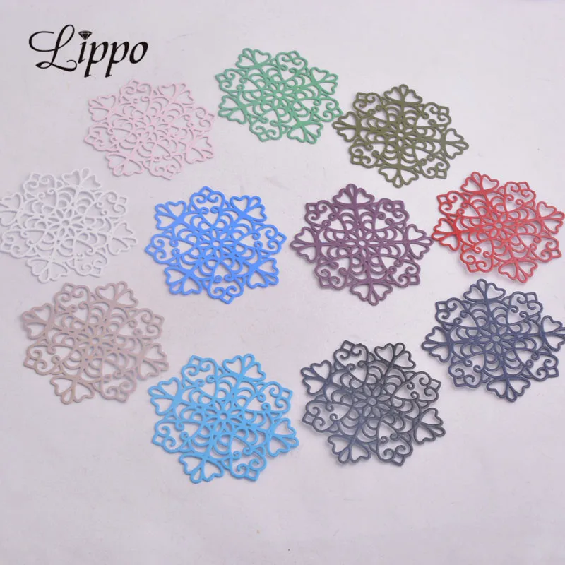 

30pcs AA2604 Prints Connectors 38mm Flower Charms
