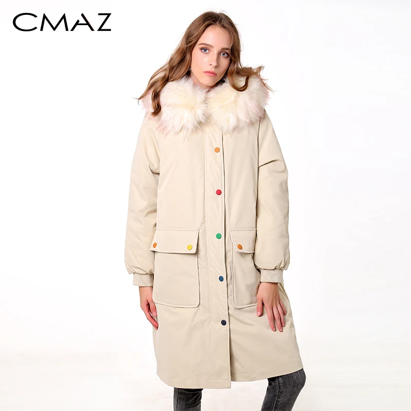 CMAZ пуховики женские 2019 зимняя теплая одежда с длинными рукавами куртка парка