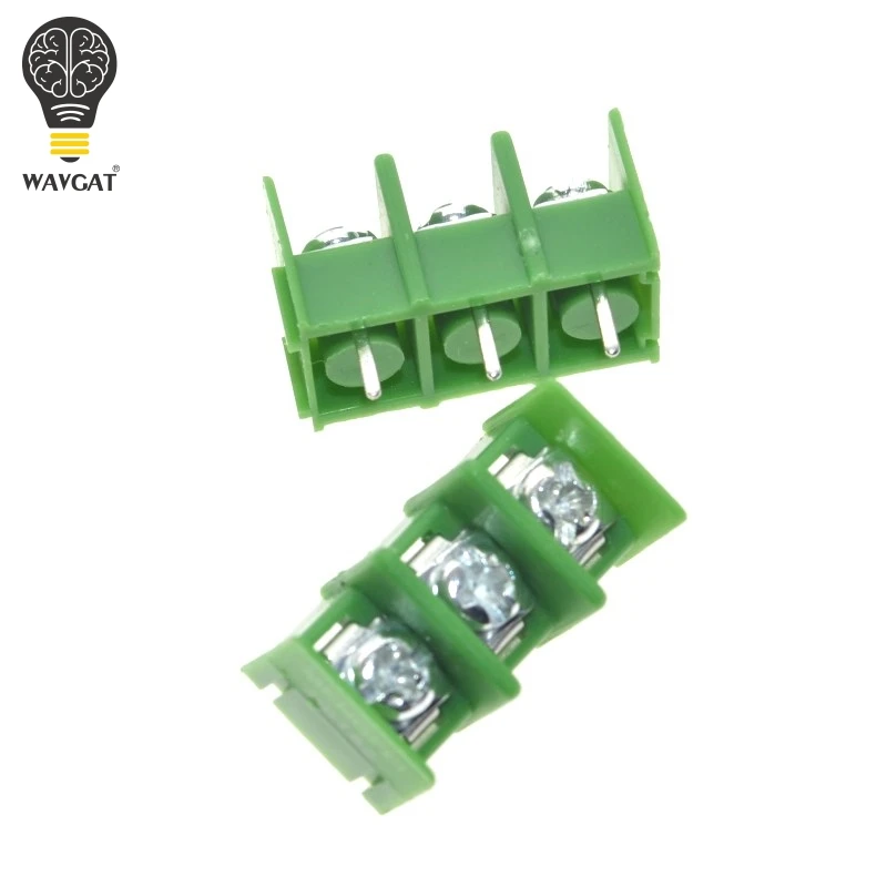 20PCS/LOT KF7.62-3P 7.62mm pitch pcb screw block Splice connector terminal KF7.62 3Pin Green ROHS Can be connected | Электронные