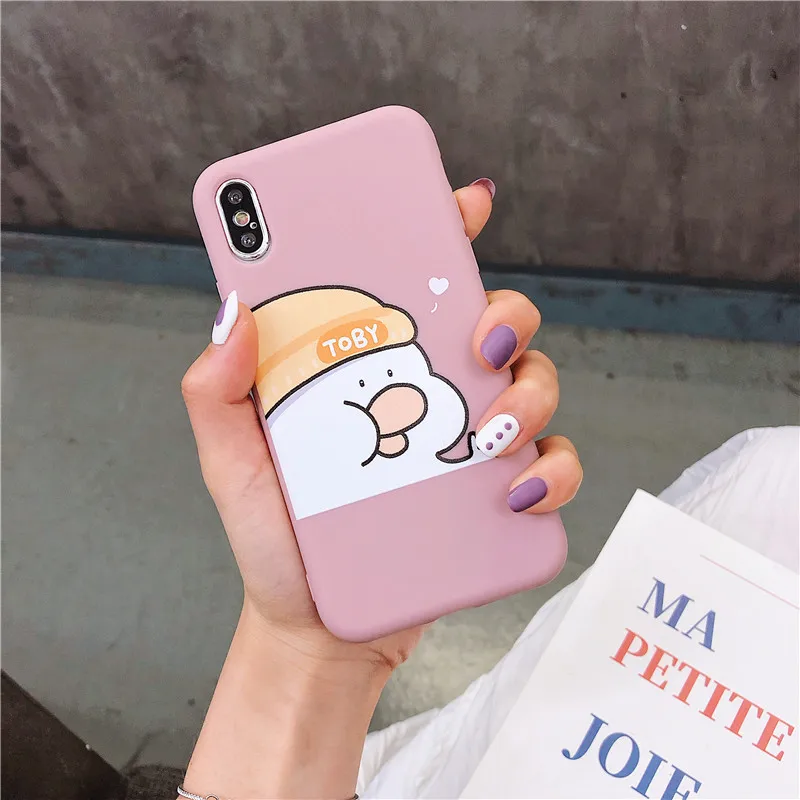 Милый мультяшный мягкий чехол для мобильного телефона из ТПУ с толстым утенком