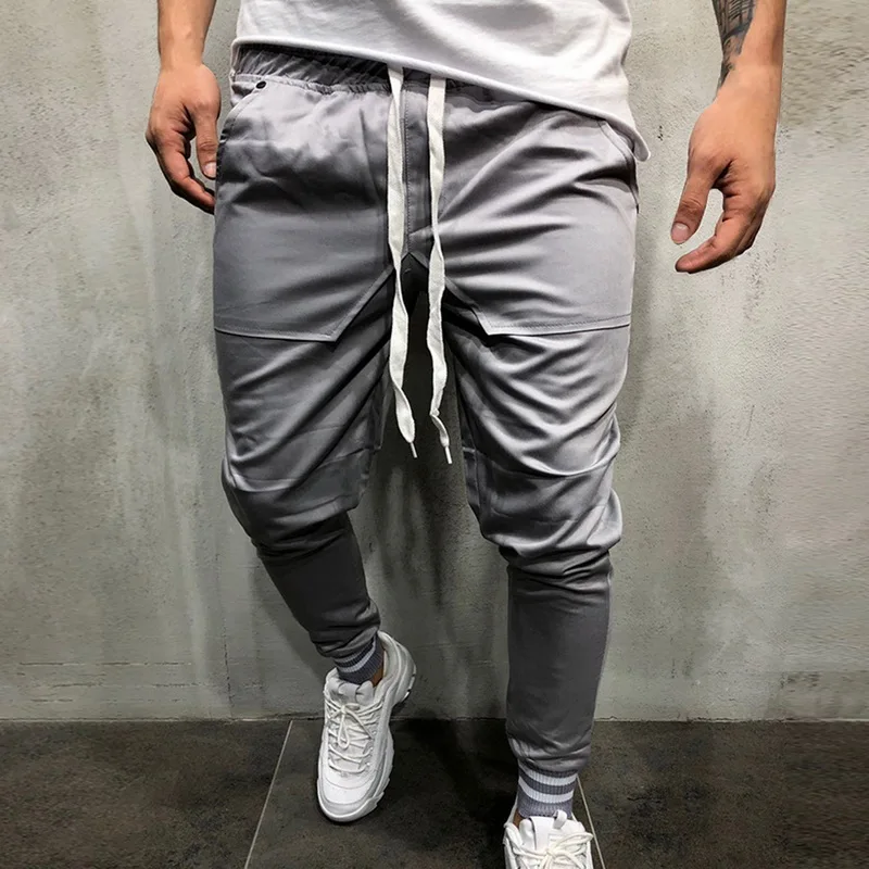 Двойной с перекрестными ремешками Для мужчин бега впитывает пот и Штаны джоггеры колготки для занятий в тренажерном зале Фитнес эластичные брюки, кальсоны Спортивная Фитнес тренировки Штаны скинни