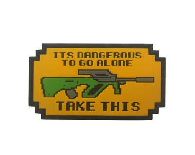 3 Ретро видео игра легенда Zelda Dangerous Go Alone Take Gun Rifle Калашников AK 47 AK47 Боевая тактическая нашивка, значок, аппликация - Цвет: 3