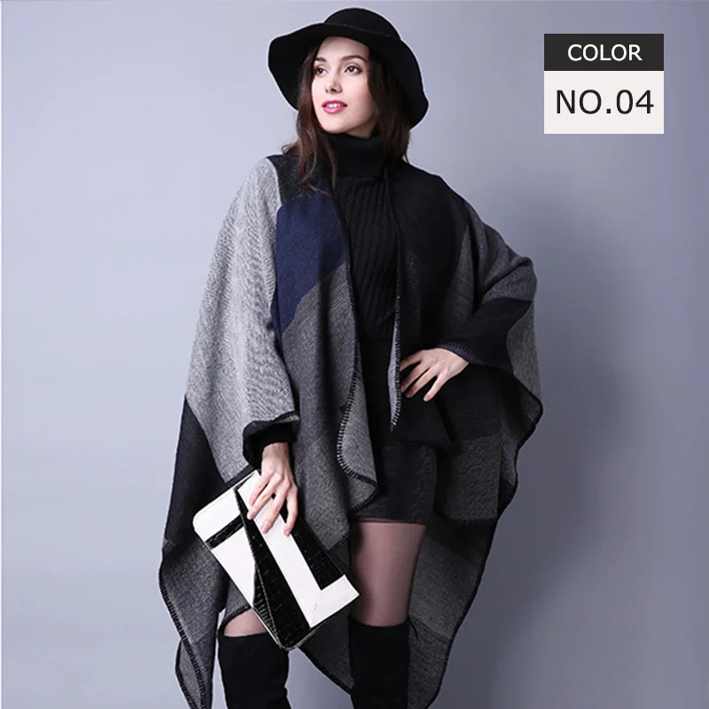 Женские пончо Carteras пашмины женские зимние y Ponchos Mujer Desigual Abrigo в клетку 2019 Шали