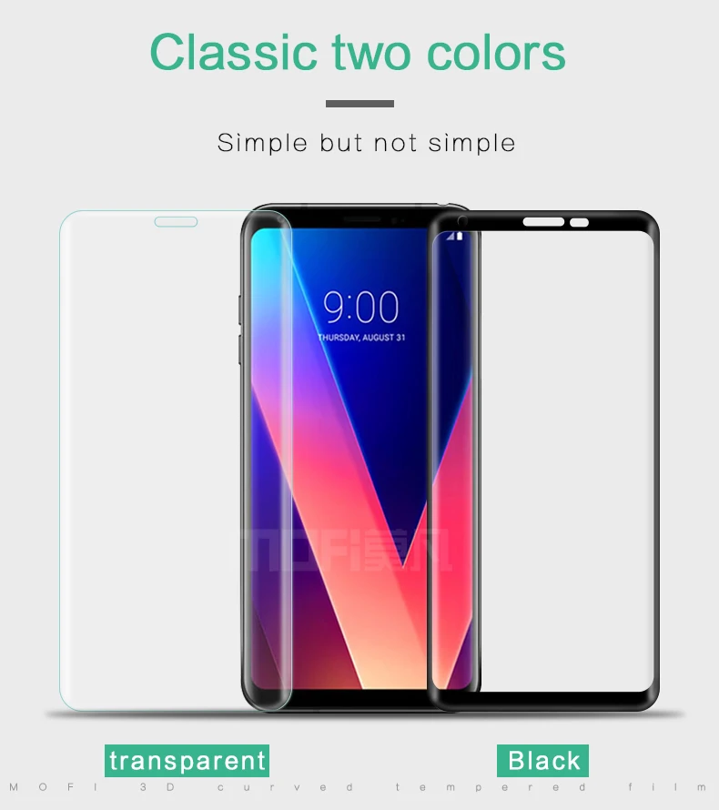 Для lg V30(6,0 дюймов) Стекло закаленное 3D защитная плёнка полностью покрывающая экран для lg V30 Стекло для lg v30 MOFi Стекло пленка