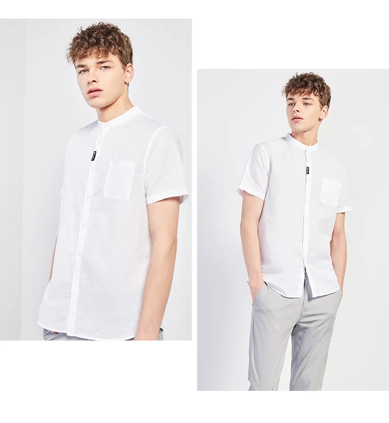 SEMIR, мужская рубашка, весна, одноцветная, стильная, хлопок, лен, мужская повседневная рубашка, мужская Тонкая рубашка с коротким рукавом