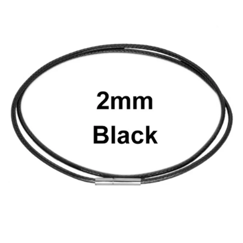 Black-2mm Цепочки и ожерелья шнур 1~ 3 мм застежка из нержавеющей стали кулон с серебряной PU кожаный плетеный шнур Цепочки и ожерелья для женщин с украшением в виде кристаллов для изготовления ювелирных изделий - Цвет: Black-2mm