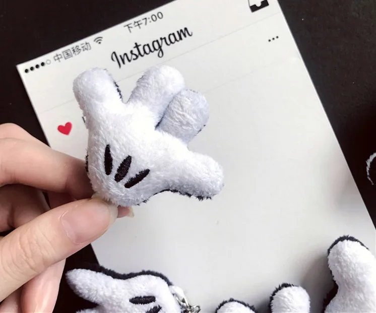 Коробка милый llaveros kawaii плюшевый белый черный микки лапа подвеска брелок для
