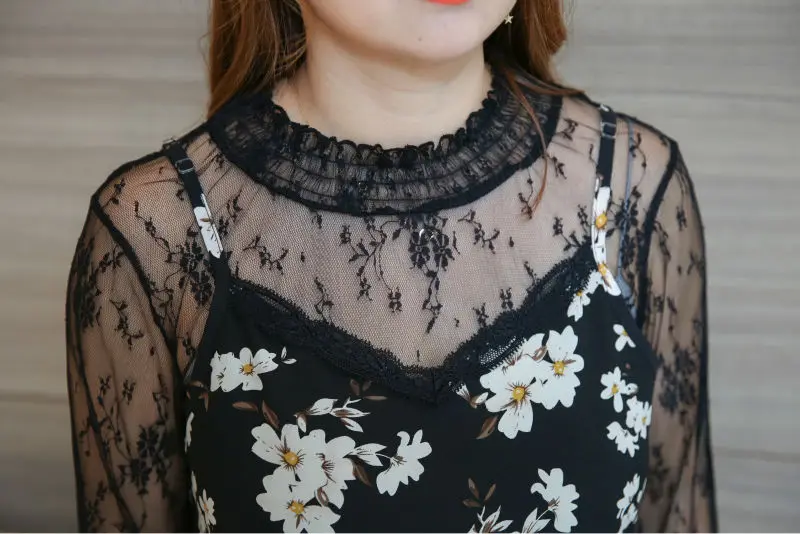 Женское контрастное платье MINSUNDA летнее с цветочным принтом и вставкой