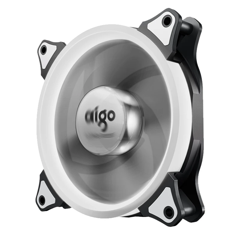 Aigo aurora II Вентилятор Кольцо Led чехол для компьютера Вентилятор охлаждения ТИХИЙ 120 мм белый