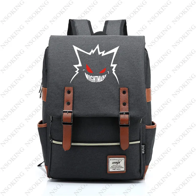

New Gengar Backpack Fashion Travel Backpacks Men Women Student outdoor Canvas Bag