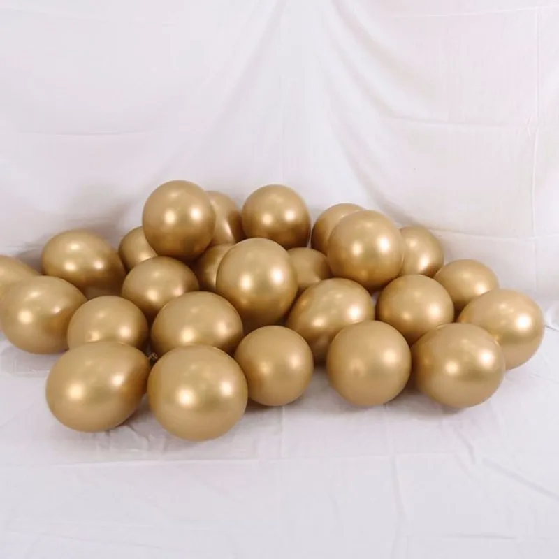 Gold 35/50/100 шт 12 дюймов хромированная латексные шарики для свадебного украшения клипсы для воздушных шаров с жемчугом на толстом каблуке металлические шары из латекса на день рождения гелий расходные материалы - Цвет: Gold