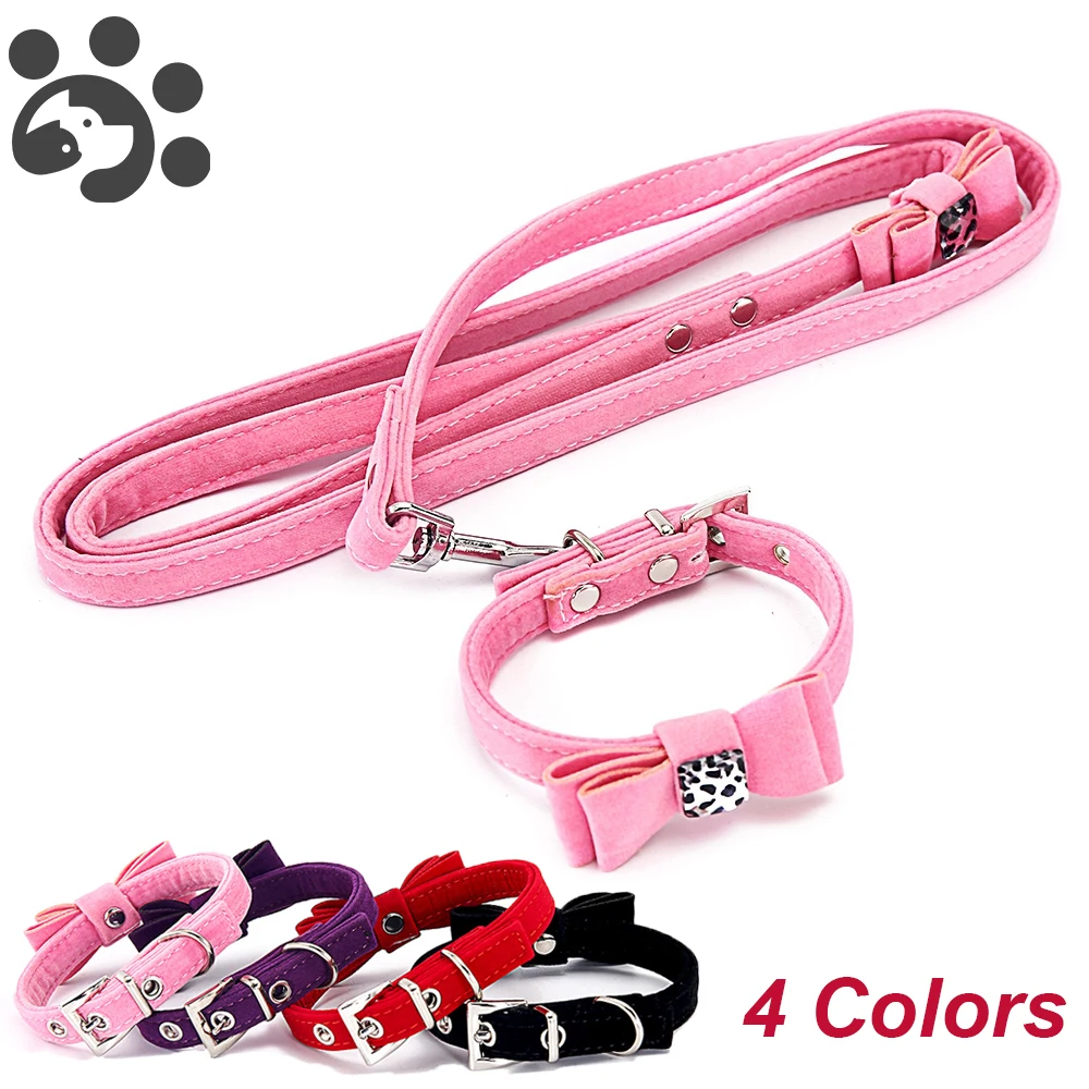 Ошейник для собак поводок маленьких средних ошейник кошек с бантом котенок щенок