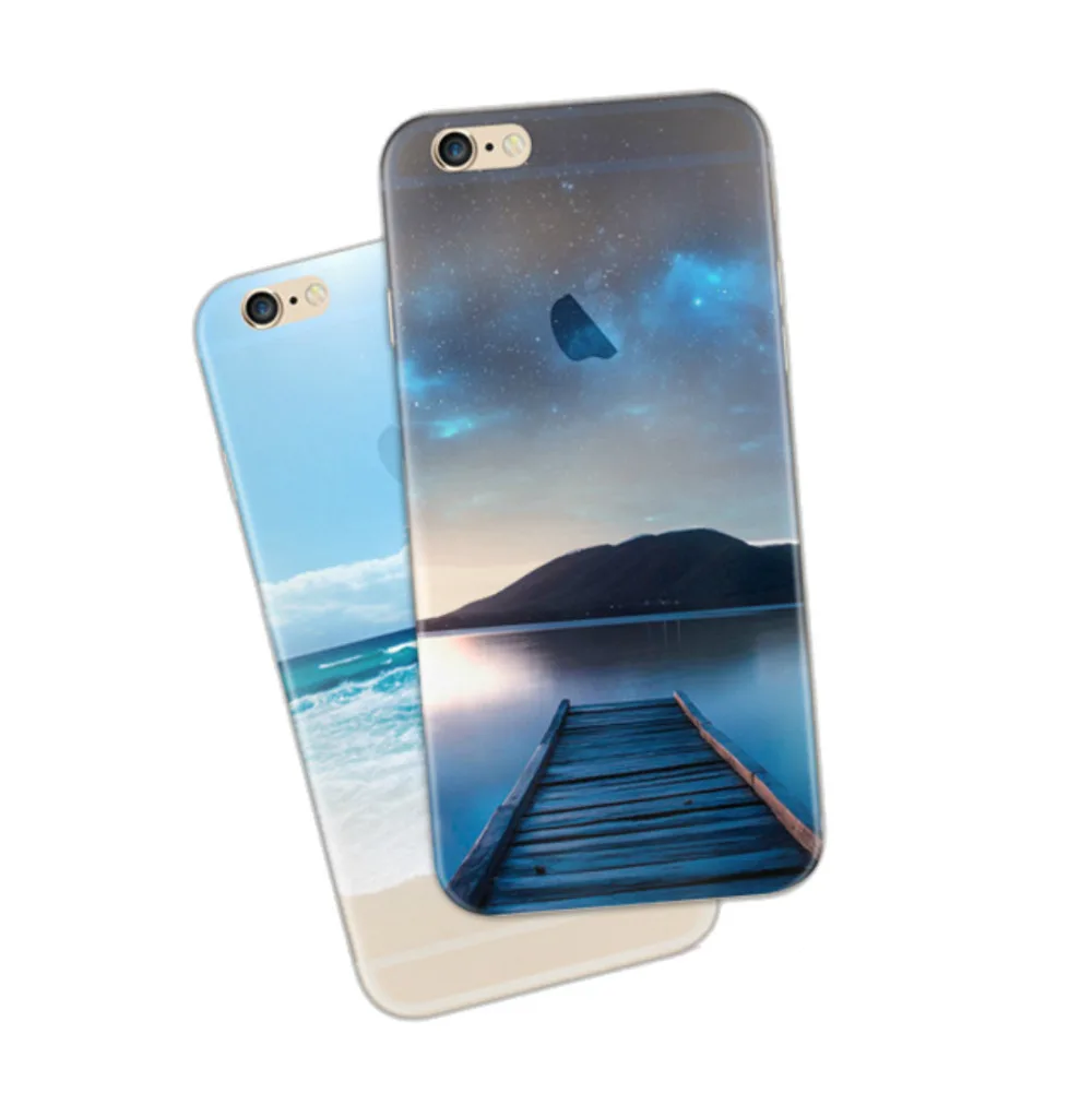 Landscape Scenery Case For iphone 7 6 6s Plus Mountain Building Sea Flower Nature View Soft Back cover 5 5s SE | Мобильные телефоны