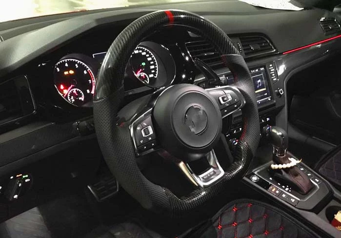 Рулевое колесо из углеродного волокна для Golf 7 Rline Golf R MK7 Passat Polo Scirocco- Замена углеродных автозапчастей