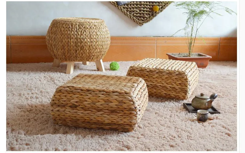 

Подушка для сиденья ручной работы, натуральная соломенная плетеная Подушка-татами, для ресторана, для ожидания, кофейного двери, квадратное...