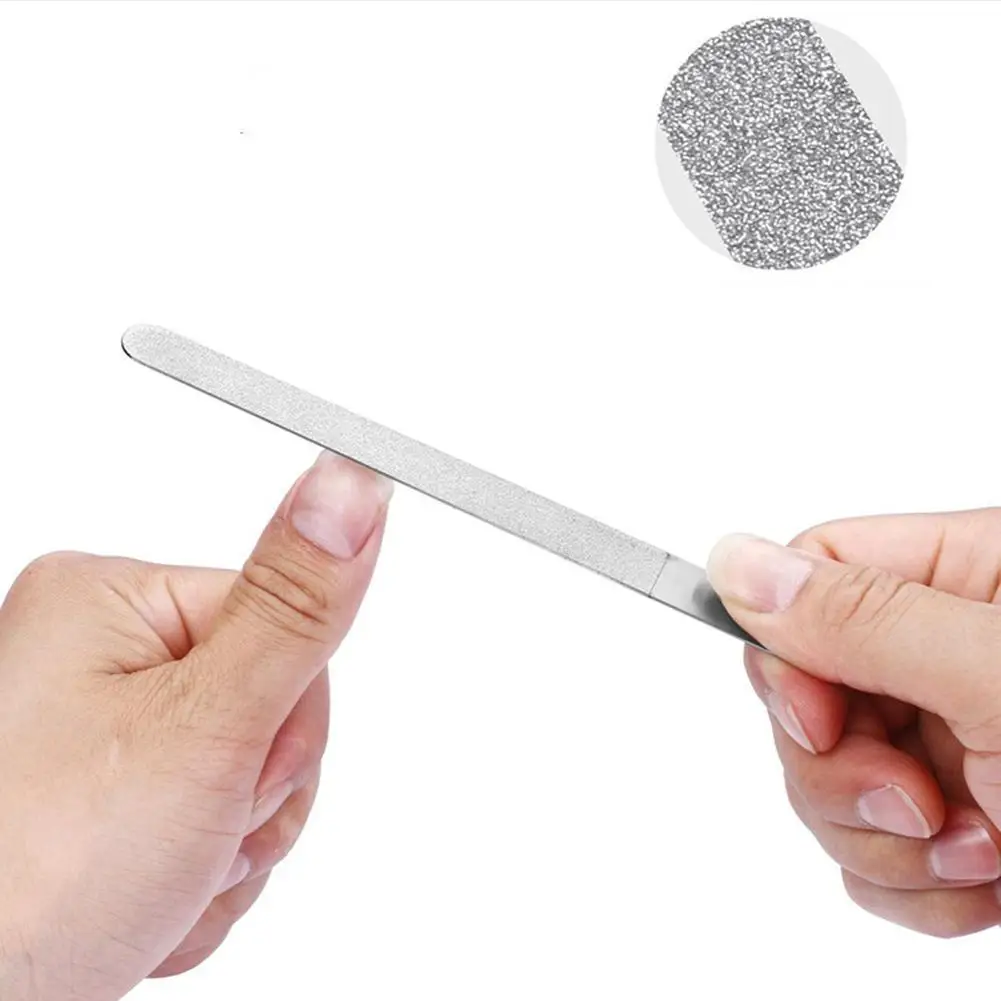 Нержавеющая сталь двухсторонняя пилка для ногтей металлический шлифовальный