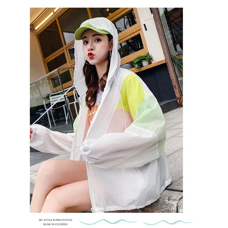 Женская Солнцезащитная куртка 2019 летняя Корейская свободная тонкая в стиле