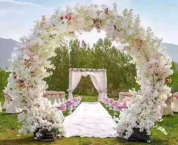 

1 Meter Long Artificial Simulation Cherry Blossom Flower Bouquet Wedding Arch Decoration Garland Home Decor Supplies