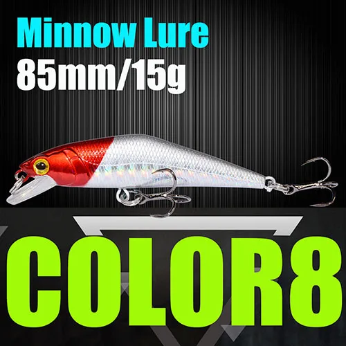 Color8 Приманка для рыбной ловли D, воблеры, приманка для ловли форели, 85 мм/15 г, приманки в виде гольяна, жесткие приманки, искусственные приманки Iscas, приманка для ловли рыбы - Цвет: Color8