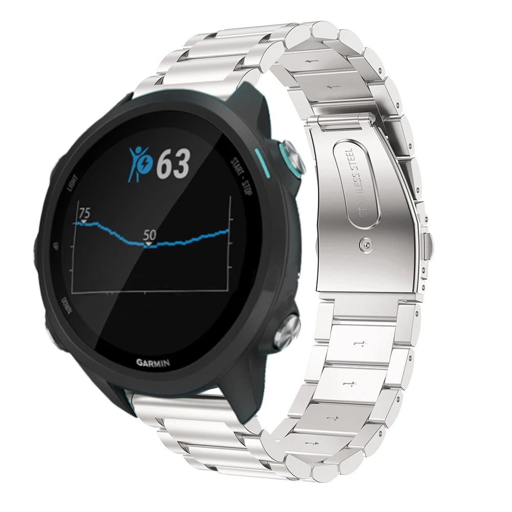 Ремешок из нержавеющей стали для смарт-часов Garmin Forerunner 245 браслет Samsung Gear Watch
