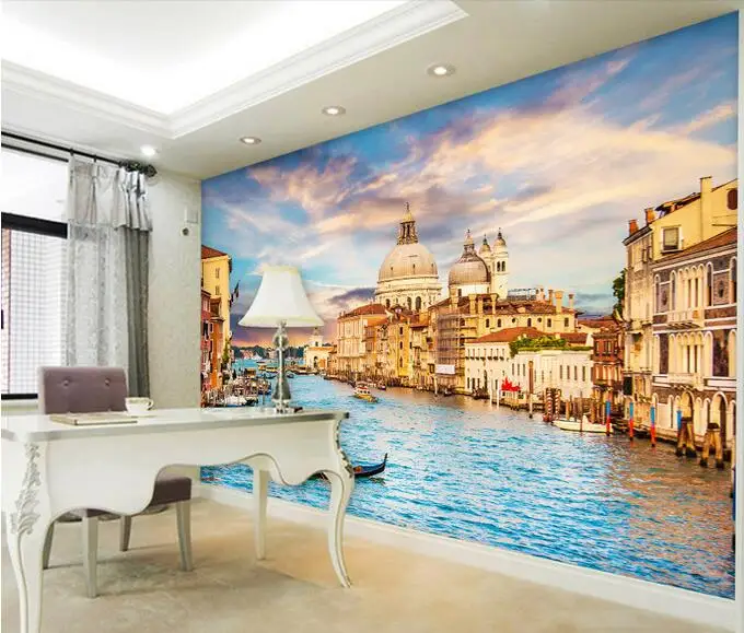 3d обои на заказ фотообои европейские водные города Венеция пейзаж настенные