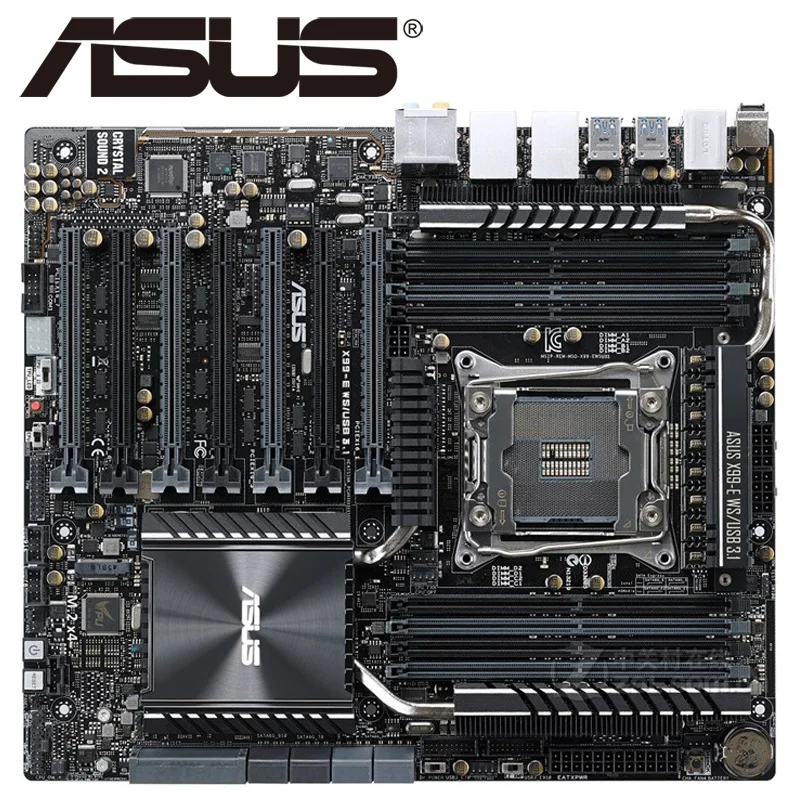 Asus X99-E WS/USB 3,1 настольная материнская плата X99 Socket LGA 2011-V3 i7 X DDR4 128G ATX UEFI биос оригинальная б/у материнская плата в продаже