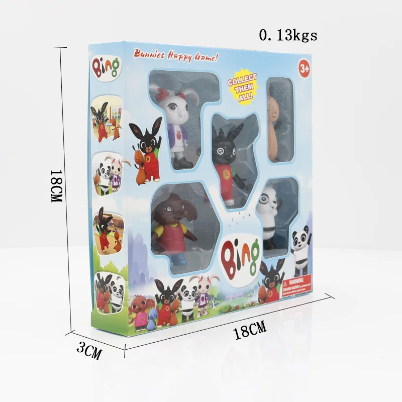 5 шт. bing пластиковая фигурка игрушка sula flop hopjity voosh pando bing кролики peluche куклы игрушки детские плюшевые игрушки